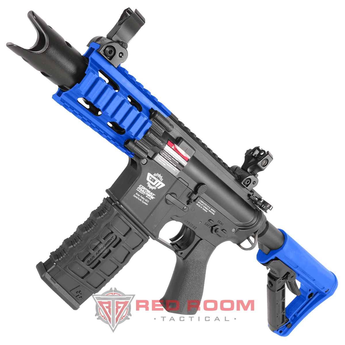 G&G Armament Combat Machine Firehawk M4 Stubby BNB Airsoft Gun RRT4 Blue